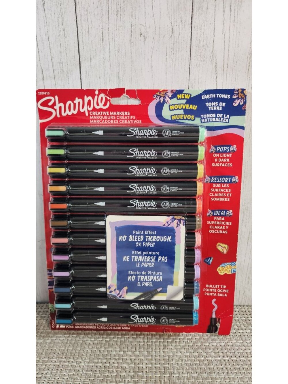 NEW SHARPIE 12 CT WATER BASED ACRYLIC MARKERS EARTH TONES BULLET TIP DARK LIGHT